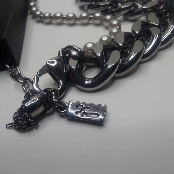 Simply Vera Simulated Pearl & Crystal Elongated Star Double Strand Necklace - Picture 12 of 17